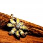 Pave Diamond Sunflower Pendant 925 Silver Diamond Pendant For Birthdays Gift.