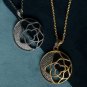 Natural Diamond Round Flower Necklace 925 Sterling Silver Floral Pendant Gift.