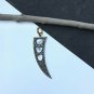 Pave Diamond Flat Horn Pendant 925 Silver Diamond Horn Charm Pendant.
