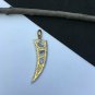 Pave Diamond Flat Horn Pendant 925 Silver Diamond Horn Charm Pendant.