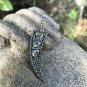 Pave Diamond Flat Horn Pendant 925 Silver Diamond Horn Charm Pendant.