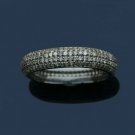 1.69cts Natural Pave Diamond Wedding Band 925 Silver Christmas Jewelry For Girls