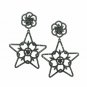 Handmade Pave Diamond Star Earring 925 Silver Drop Earring Christmas Jewelry.