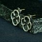 Clover Stud Earring Lucky Earring 925 Silver Pave Diamond Earrings For Christmas
