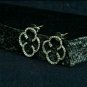 Clover Stud Earring Lucky Earring 925 Silver Pave Diamond Earrings For Christmas