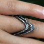Christmas Gift Chevron Ring 925 Silver Pave Diamond Ring For Engagement Gift Nst