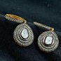 Diamond Hoop Earring Victorian Style 925 Silver Drop Earring Wedding Ear Stud.