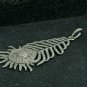 Diamond Feather Pendant Pave Diamond Jewelry 925 Silver Diamond Leaf Unisex Gift