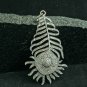 Diamond Feather Pendant Pave Diamond Jewelry 925 Silver Diamond Leaf Unisex Gift