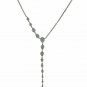 Pave Diamond Lariat Necklace 925 Silver Diamond Womens Necklace Wedding Gift.