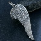 Pave Diamond Angel Wing Pendant 925 Silver Trendy Pendant Angel Birthday Gift.