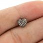 Pave Diamond 1 pc heart charm pandent  925 sterling silver,diamond finding heart