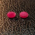 6.50cts  Mozambique Ruby Pair of Oval 3.48ct+3.06 Natural Ruby Non treated