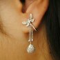Dragonfly Dangle Earring 925 Silver Natural Diamond Spring Insect Earring Gift.