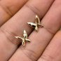 Butterfly Earrings 14k Gold Natural Diamond Butterfly Ear Stud Dainty Jewelry.