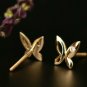 Butterfly Earrings 14k Gold Natural Diamond Butterfly Ear Stud Dainty Jewelry.