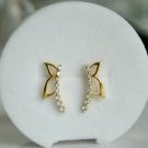 Butterfly Wings Stud Earring 14k Gold Diamond Butterfly Earring Tops Nature Gift Butterfly Wings Stud Earring 14k Gold Diamond Butterfly Earring Tops Nature Gift
