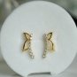 Butterfly Wings Stud Earring 14k Gold Diamond Butterfly Earring Tops Nature Gift