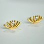 Diamond Lotus Stud 14k Gold Floral Everyday Small Screwback Tops Birthday Gift.
