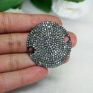 Natural Pave Diamond Connector Findings 925 Silver Diamond Bracelet Connector.