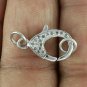 Wholesale 10Pcs Pave Diamond Lobster Clasp 925 Silver Diamond Necklace Findings.