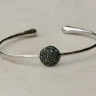 Pave Diamond Disc Cuff Bracelet 925 Silver Diamond Fashion Bracelet Fine Jewelry