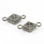 Rhombus Shape Connector Rose Cut Diamond 925 Sterling Silver Diamond Findings.