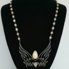Pave Diamond Ethiopian Opal Angel Wing Necklace 925 Silver 14k Gold Fine Jewelry Pave Diamond Ethiopian Opal Angel Wing Necklace 925 Silver 14k Gold Fine Jewelry