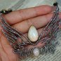 Pave Diamond Ethiopian Opal Angel Wing Necklace 925 Silver 14k Gold Fine Jewelry