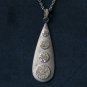 Pave Diamond Drop Pendant 925 Sterling Silver Drop Necklace Birthday Girl Gift.