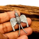 Pave Diamond Swallow Bird Pendant 925 Silver Diamond Nautical Pendant Gift NS45.