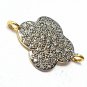 Pave Diamond Clover Jewelry Connector 925 Silver Diamond Jewelry Findings Supply