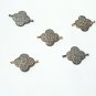Pave Diamond Clover Jewelry Connector 925 Silver Diamond Jewelry Findings Supply