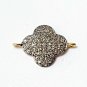 Pave Diamond Clover Jewelry Connector 925 Silver Diamond Jewelry Findings Supply