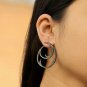 925 Sterling Silver Pave Diamond Hoop Earring Big Hoop Silver Earring Present.