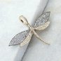 925 Sterling Silver Diamond Dragonfly Pendant Designer Damselfly Fashion Jewelry