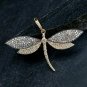 925 Sterling Silver Diamond Dragonfly Pendant Designer Damselfly Fashion Jewelry