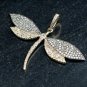925 Sterling Silver Diamond Dragonfly Pendant Designer Damselfly Fashion Jewelry