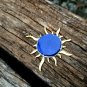 Lapis Lazuli Pendant 925 Silver Diamond Pendant Lapis Cabochon Sun Shape Pendant