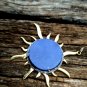 Lapis Lazuli Pendant 925 Silver Diamond Pendant Lapis Cabochon Sun Shape Pendant