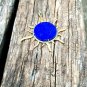 Lapis Lazuli Pendant 925 Silver Diamond Pendant Lapis Cabochon Sun Shape Pendant