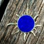Lapis Lazuli Pendant 925 Silver Diamond Pendant Lapis Cabochon Sun Shape Pendant