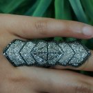 Natural Pave Diamond Full Finger Knuckle Ring Handmade 925 Silver Victorian Ring Natural Pave Diamond Full Finger Knuckle Ring Handmade 925 Silver Victorian Ring