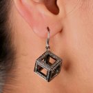 Pave Diamond Cube Earring 925 Silver Diamond Fashion Earring Christmas.