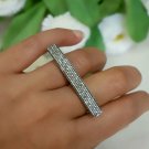 Double Finger Ring Pave Diamond 925 Silver Ring For Christmas Diamond Jewelry. Double Finger Ring Pave Diamond 925 Silver Ring For Christmas Diamond Jewelry.