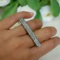 Double Finger Ring Pave Diamond 925 Silver Ring For Christmas Diamond Jewelry.