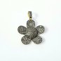 Flower Charm Pendant 925 Silver Diamond Pendant Handmade Diamond Findings Supply