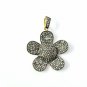 Flower Charm Pendant 925 Silver Diamond Pendant Handmade Diamond Findings Supply