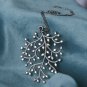 Natural Diamond Tree Pendant 925 Sterling Silver Leaf Necklace Women's Jewelry.