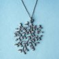 Natural Diamond Tree Pendant 925 Sterling Silver Leaf Necklace Women's Jewelry.